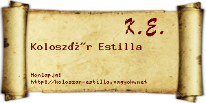 Koloszár Estilla névjegykártya